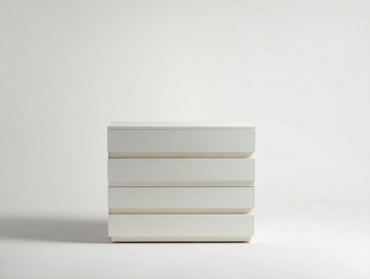 Commode - Bois d'ingénierie - 86 x 40 x 87 cm - Blanc - Style moderne minimaliste