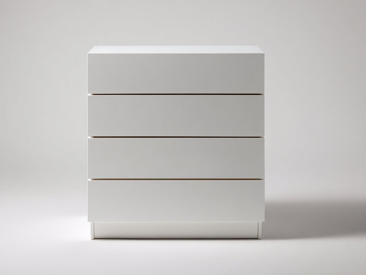 Commode - Bois d'ingénierie - 91 x 43 x 99 cm - Blanc - Style contemporain minimaliste