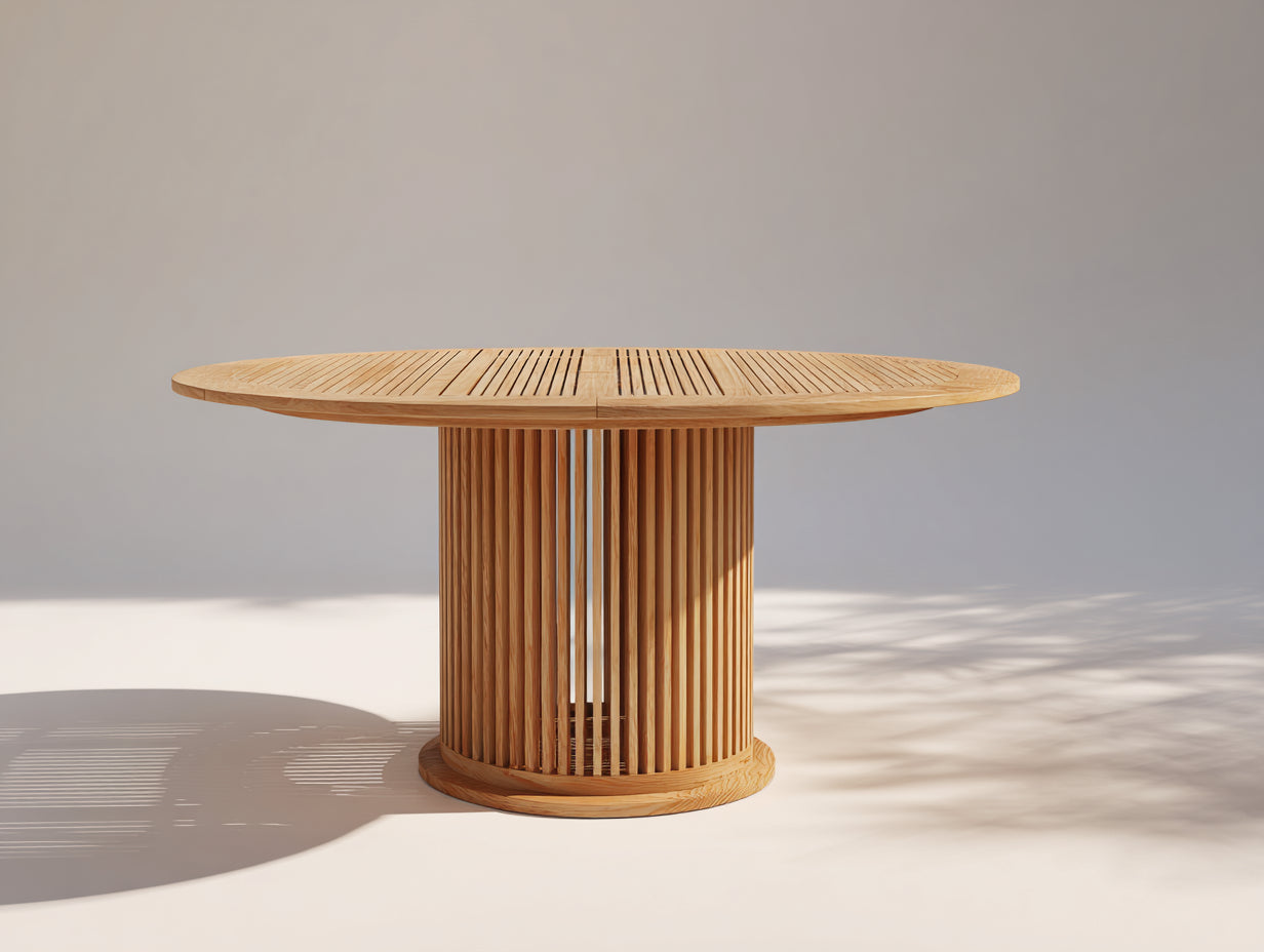 Table de jardin - Bois - 120 x 120 x 75 cm - Bois naturel - Style contemporain