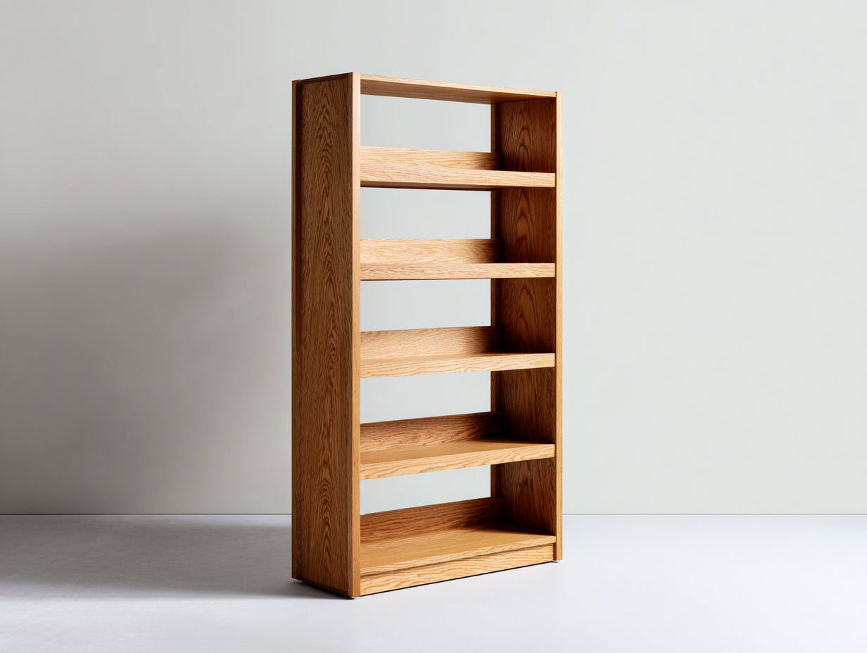 Bibliothèque - Bois - 84 x 32 x 177 cm - Chêne doré - Style contemporain
