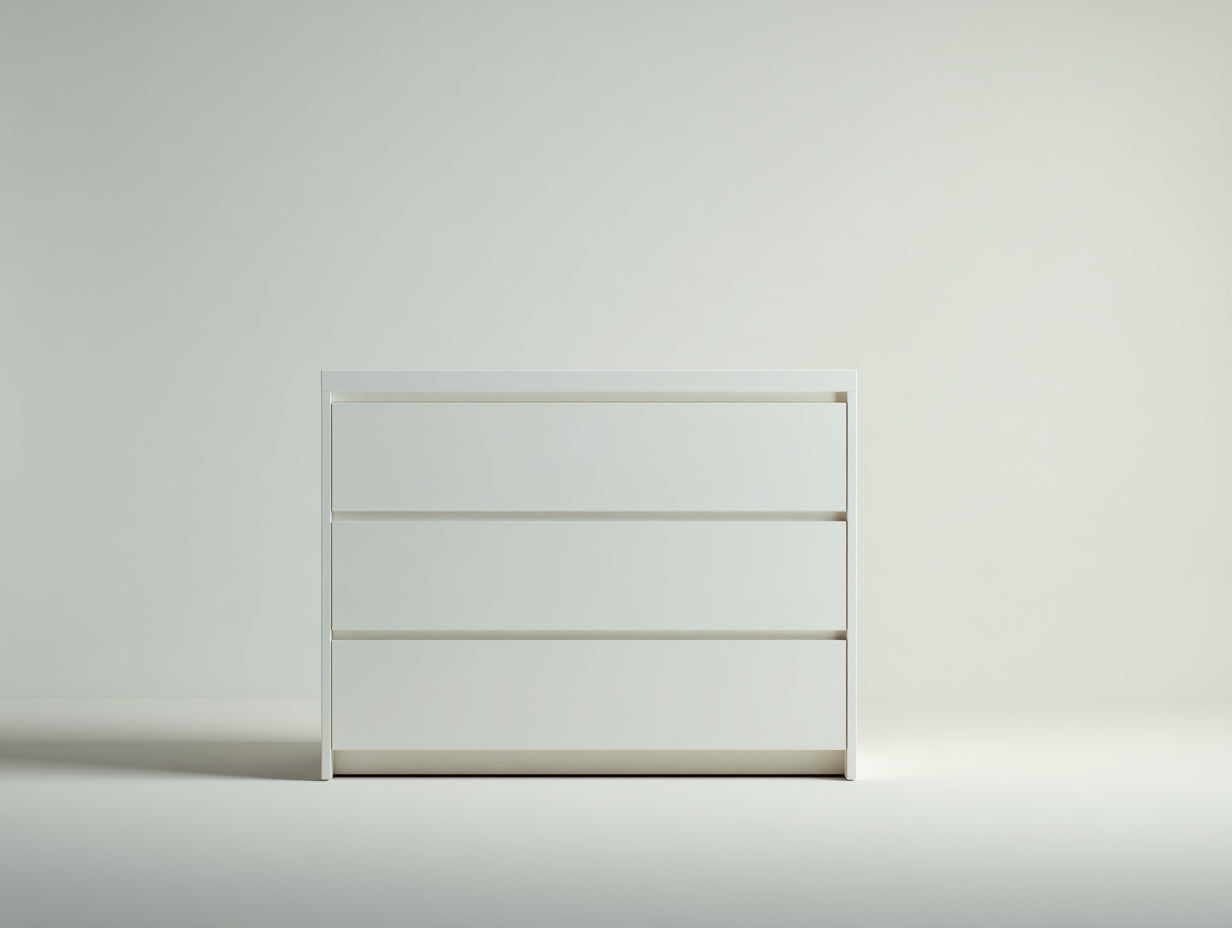 Commode - Bois d'ingénierie - 100 x 40 x 82 cm - Blanc - Style moderne épuré