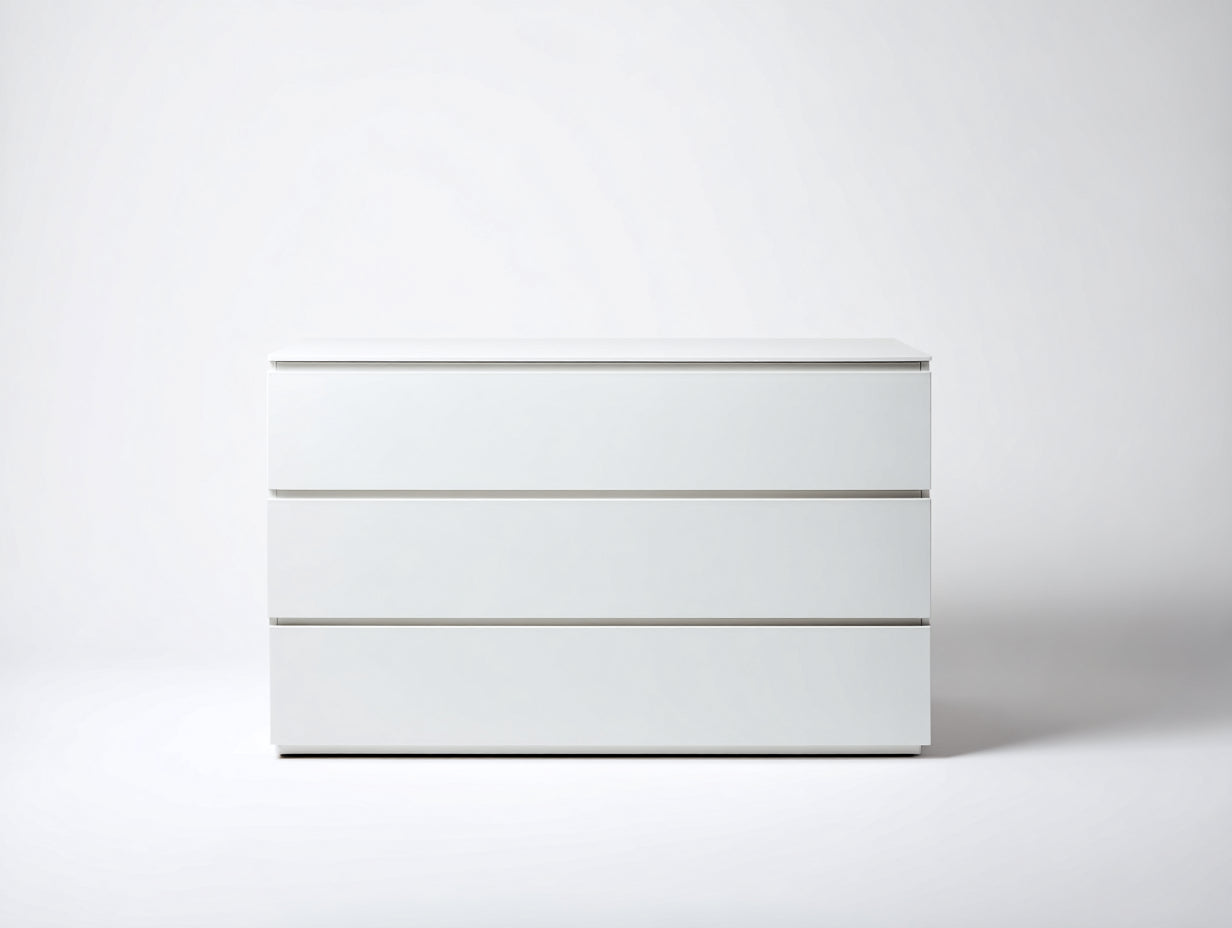 Commode - Bois d'ingénierie - 116 x 43 x 76 cm - Blanc - Style moderne minimaliste