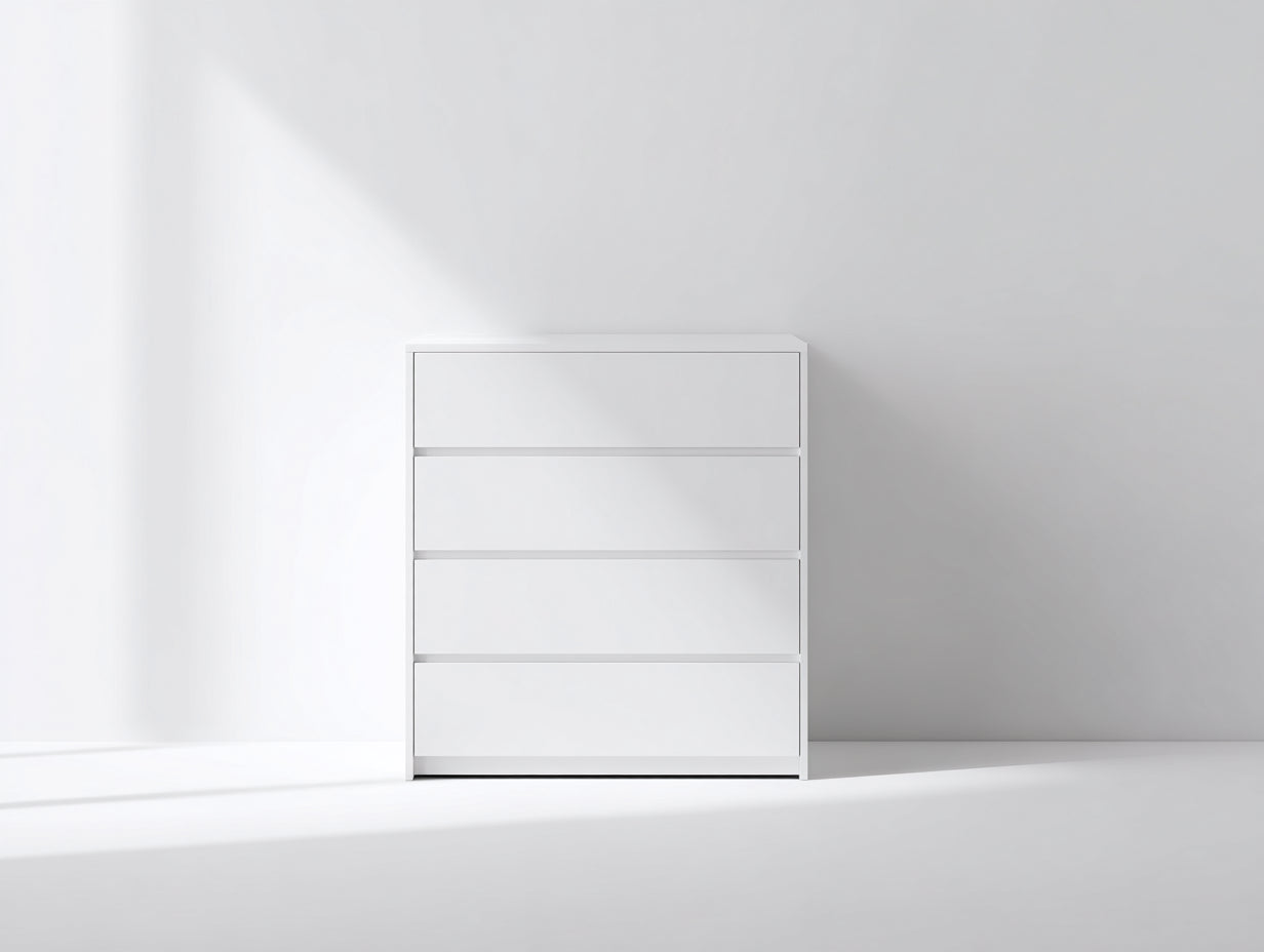 Commode - Bois d'ingénierie - 78 x 40 x 98 cm - Blanc - Style moderne minimaliste
