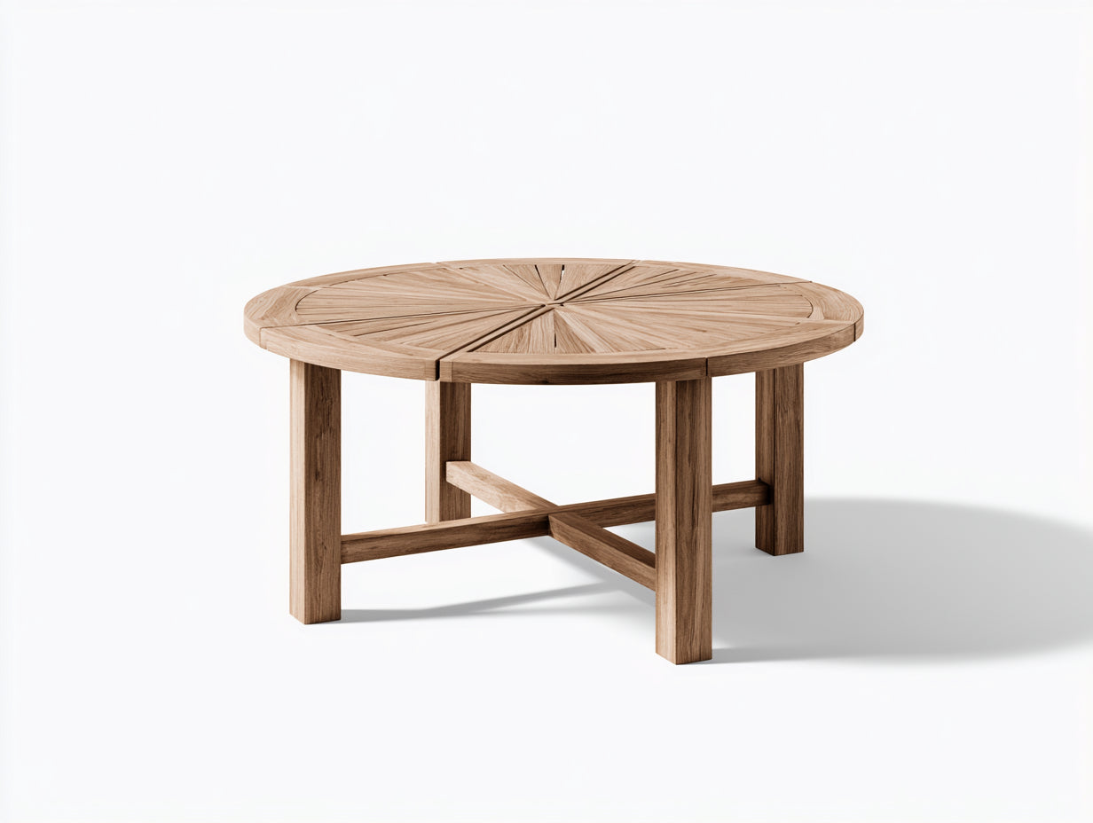 Table de jardin - Bois - 110 x 110 x 48 cm - Bois naturel - Style géométrique