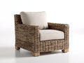 Fauteuil de jardin - Rotin-Tissu-Bois - 82x79x78 cm - Brun grisé-Beige clair - Style moderne
